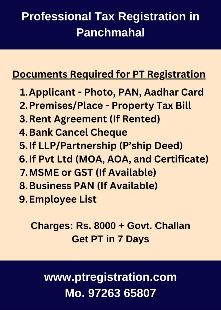 Professional Tax Registration in Panchmahal