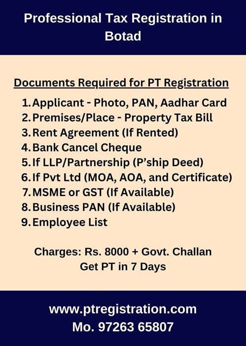 PT Registration for Occupation in Botad