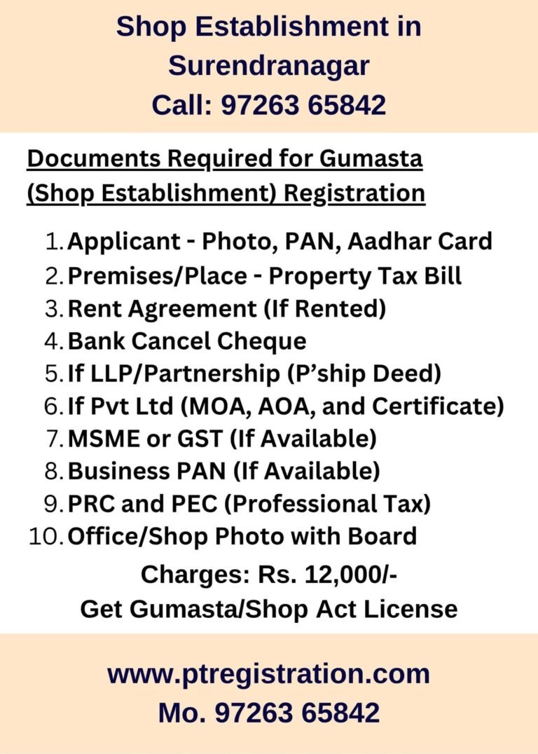 Shop Establishment Registration Consultant in Surendranager